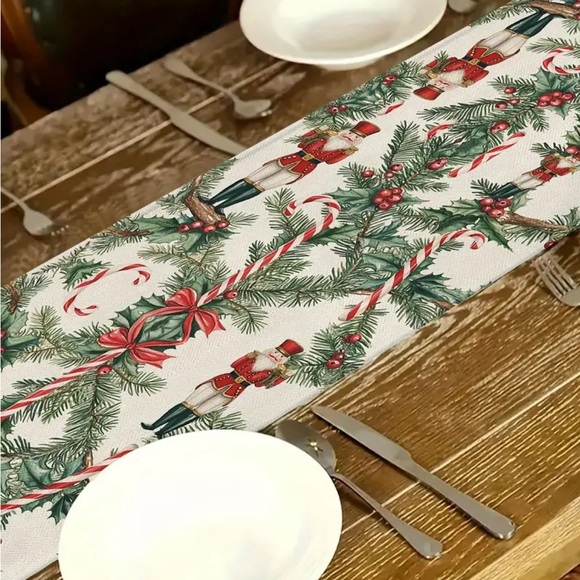 Vintage look Christmas nutcracker Santa Table Runner 13X72  Holiday Decor candy - Picture 3 of 7